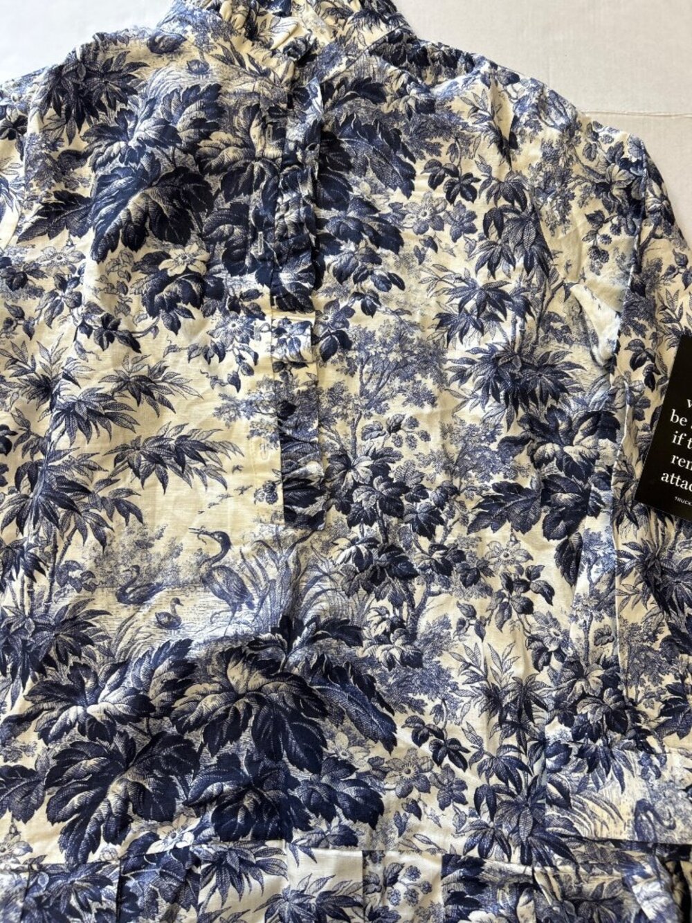 Tuckernuck Toile Tate Dress Navy Blue Toile Size Large NWT - Picture 5 of 10